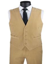  Corduroy Pants + Matching Vest Package Set + Khaki