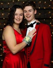  Red Prom Tuxedo Suit With Vest With Trim