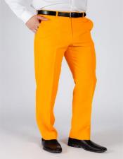  Mens Solid Orange Suit Pants