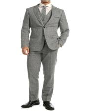  Tweed 3 Piece Suit - Tweed Wedding Suit Big and Tall Tweed
