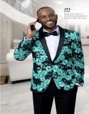  Style#-B6362 Prom Wedding Paisley Floral Tuxedo Jacket ~Blazer Lime ~ Apple Green