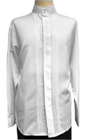 Mandarin Collar ~ Banded Collar Dress Shirts Dark Gray
