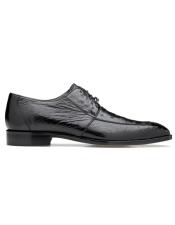  Mens Rovigo Ostrich Dress Shoes Black- Mens Buckle Dress Shoes
