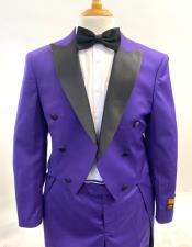  Men Steampunk Suit Outfit Costumes Purple ~ Black
