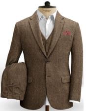  Tweed 3 Piece Suit - Tweed Wedding Suit Old Fashioned School Style