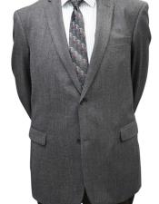  Extra Long 2PC Solid Color Charcoal Herringbone Mens Suit