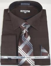  Mens Fashion Dress Shirts and Ties Brown Chocolate Colorful Mens Dress Shirt