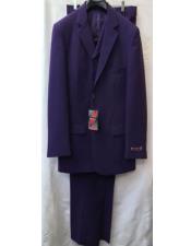  Piece Purple Suit Pleated