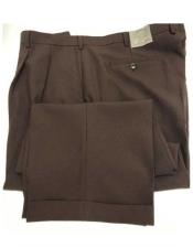  Mens Brown Dress Pants Pacelli Pleated Front Cuffed Hem