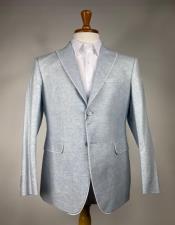  Style#-B6362 Mens Light Gray 2 Button Peak Lapel One Chest Pocket Blazer