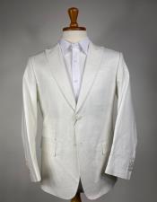 Style#-B6362 Mens Cream Two Flap Peak Lapel Front Pockets Sport Coat