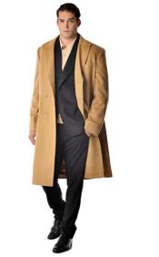  %10 Cashmere Fabric by Alberto Nardoni Bran Cashmere Blend Full Length Mens Long Mens Dress Topcoat - 