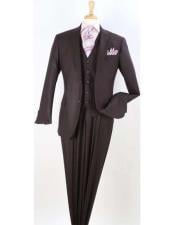  Apollo King Suit Mens Brown 3 piece  Pleated Pants