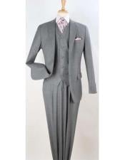  Apollo King Suit Mens Silver Grey Pleated Pants