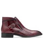  Mens Crocodile Boots - Ankle Boot Belvedere Scarlet Red Genuine Ostrich Mens