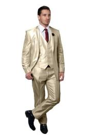  Mens Champagne Color Wedding Suit -