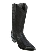  Los Altos Boots Caiman Belly Black Cowboy Boots J-Toe
