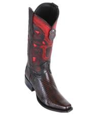  Los Altos Boots Mens Lizard Teju European Toe Cowboy Boots - Black