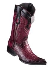 Los Altos Boots Caiman Tail Faded Burgundy Pointed Toe Cowboy Boots