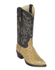  Los Altos Boots J-Toe Ostrich Antique Saddle Cowboy Boots - Botas De Avestruz