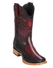  Los Altos Boots Rowstone Stingray and Deer Faded Burgundy