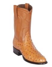 Los Altos Boots Mens Ostrich Roper Western Boots Honey