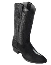  Los Altos Boots Single Stone Stingray R-Toe Black Cowboy Botas de mantarraya