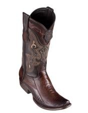  Los Altos Boots Mens Ostrich Leg Faded Brown Cowboy Boots - H79 Dubai Toe - Botas De Avestruz