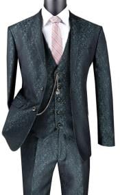  Paisley Floral Suit Pine - Mens Flower Suit