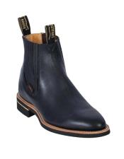  Black Los Altos Boots Handmade Leather Shaft Ankle Suede Boots