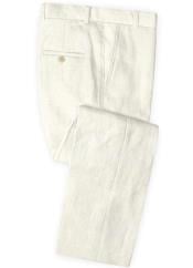  Mens Linen Fabric Pants Flat Front Safari Natural