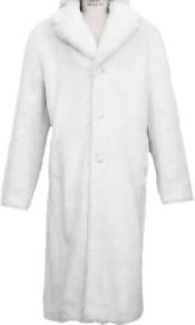  Faux Fur Overcoat - Long Top Coat Full length Coat White