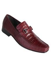  Mens Burgundy Genuine Caiman Belly and