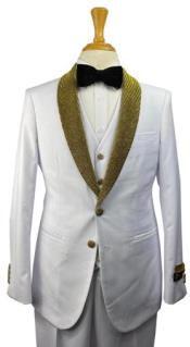  White and Gold Tuxedo Vested 3