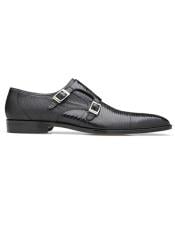  Mens Belvedere Black Shoes-Mens Buckle Dress Shoes