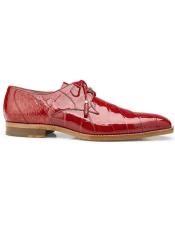  Mens Belvedere Red Genuine Alligator Tassel Laces Shoes