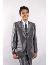  Suit For Teenager Silver w/ White Shirt