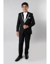  Suit For Teenager Black With White Trim