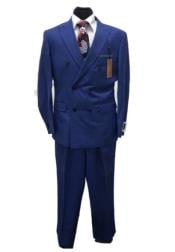  Mens Double Breasted Suits Indigo - Cobalt Blue Suit