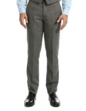  Mens Tweed Pants - Herringbone Pants Grey - Gray