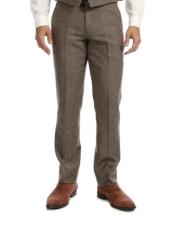  Mens Tweed Pants - Herringbone Pants Taupe - Light Brown - Tan