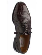  Mens Ferrini Brand Shoe Mens Brown Color Alligator Skin Shoes