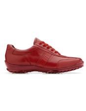  Mens Leather Lining Genuine Caiman Crocodilus and Italian Calf Sneaker Red