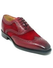  Wingtip Shoe - Two Toned Shoe - Lace Up Shoes - Carrucci Shoes - Leather Shoes - Carrucci