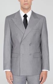  Mens Light Grey Double Breasted Suit Wide Label Suit
