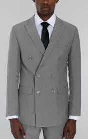  Mens Light Grey Double Breasted Suit