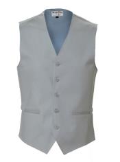  Mens Linen Vest Five Plastic Button Front Grey Vest - Beach Wedding