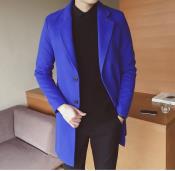  Royal Blue Wool Overcoat