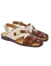 Mauri Ostrich Skin Italian Sandals Gold ~ Tan