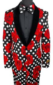  Floral Suits - Paisley Suit - Fashion Suits - Wedding Suit Black